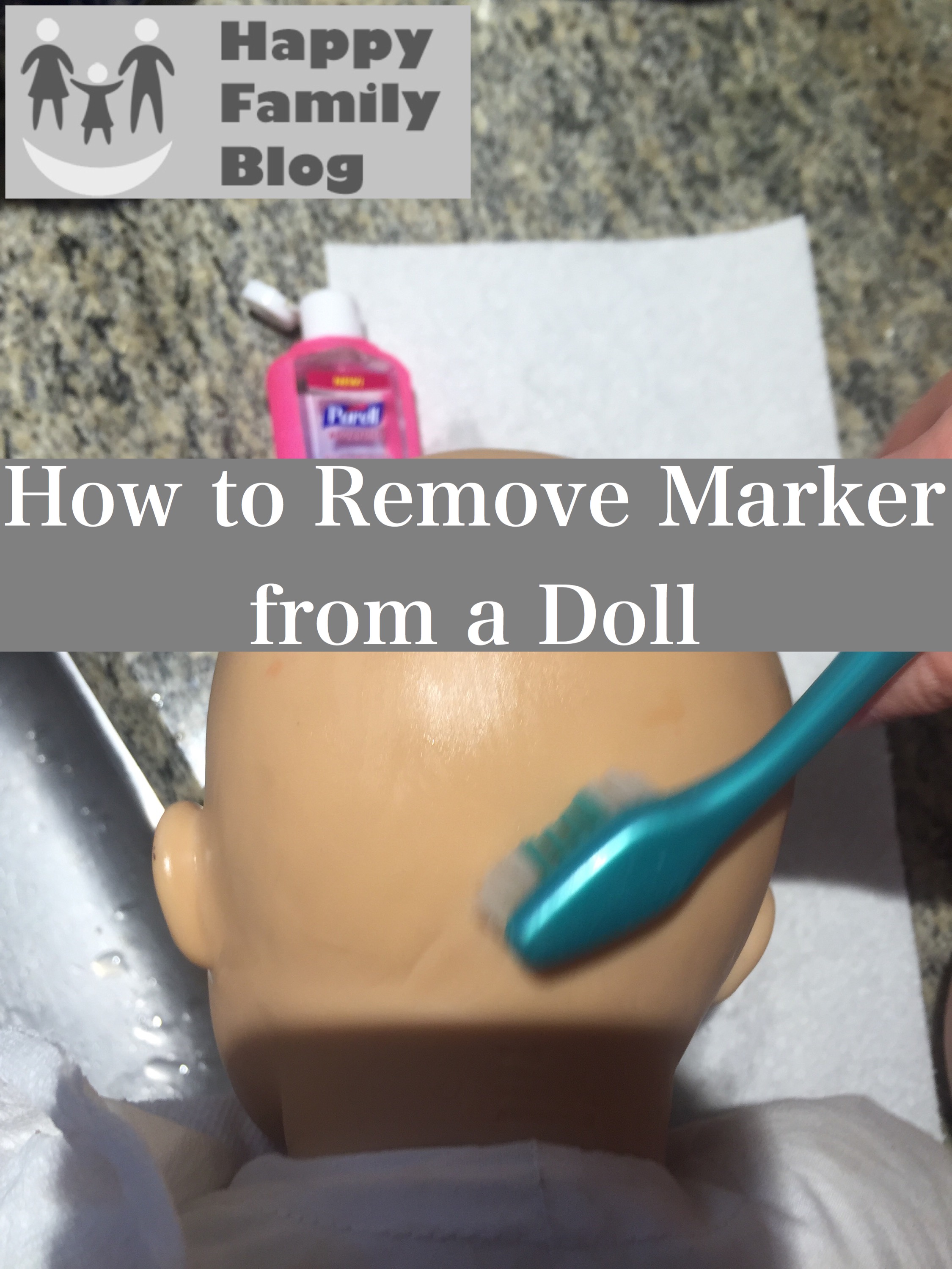 How to Remove Marker from a Doll; Happy Family Blog Cleaning Toys, Cleaning Dolls, Removing Marker