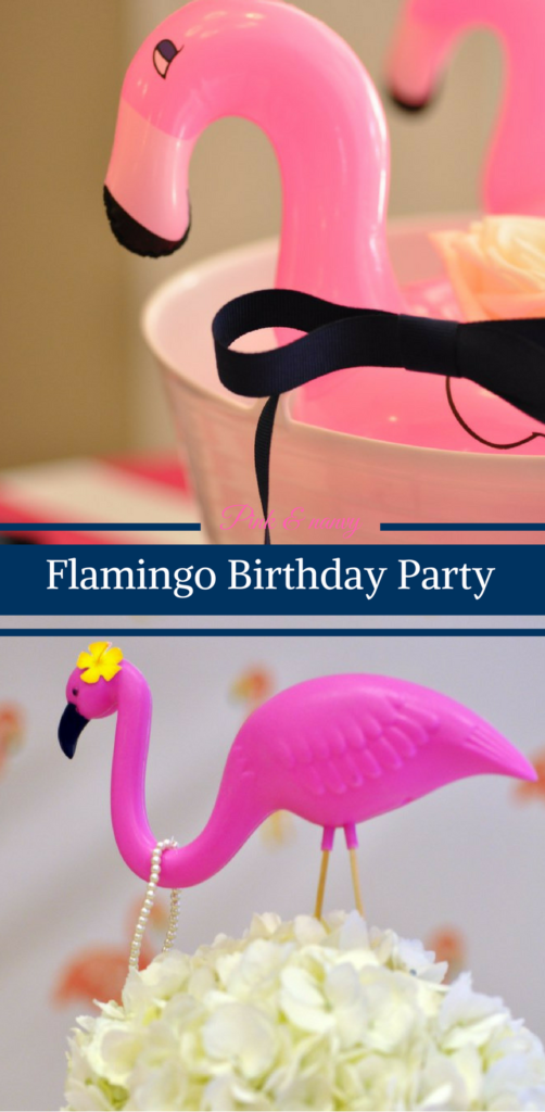 Pink and Navy Flamingo Birthday Party by Happy Family Blog 