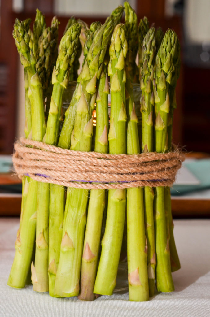 DIY Asparagus Candle for Meatless Monday with MorningStar by Happy Family Blog