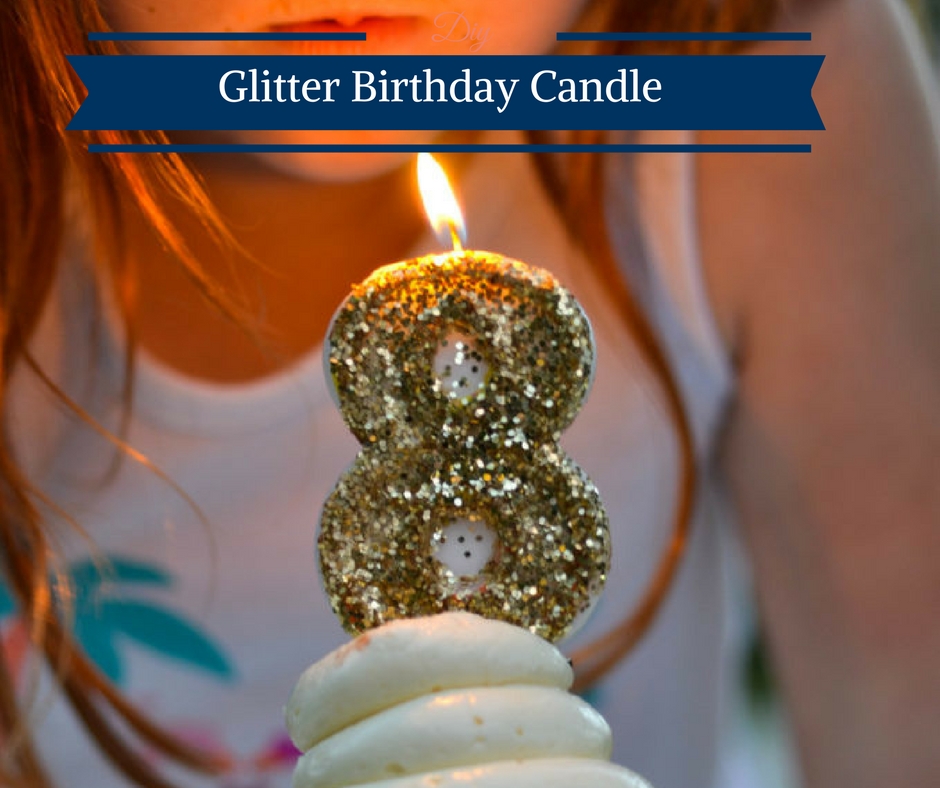 DIY Glitter Birthday Candle by Happy Family Blog