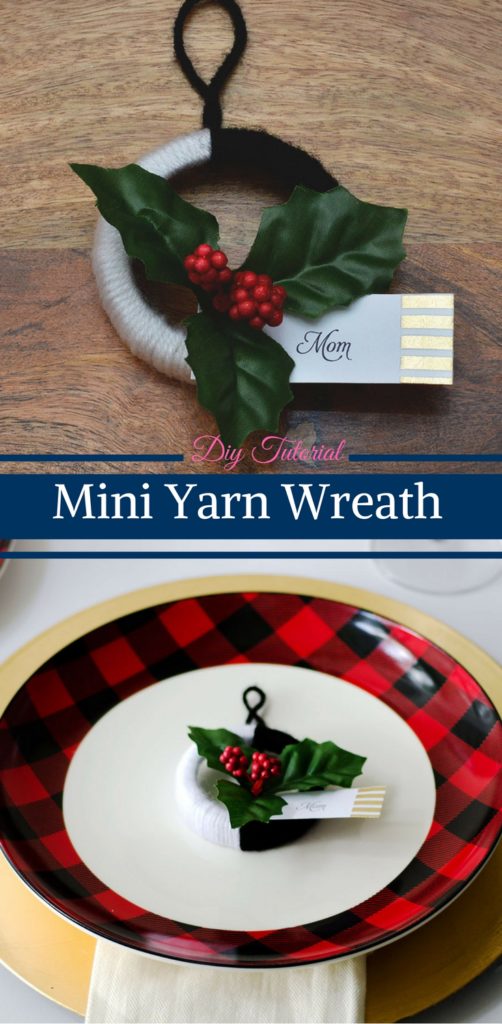 DIY Tutorial Mini Yarn Wreath by Happy Family Blog