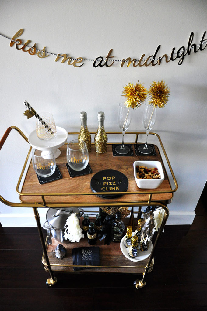 New Year's Eve Bar Cart by Happy Family Blog