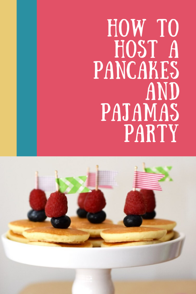 pancakes and pajamas party, pajama party, pajama party ideas, pancake party, pancake party ideas, pancake themed birthday party, pancake decoration, pjs and pancakes party