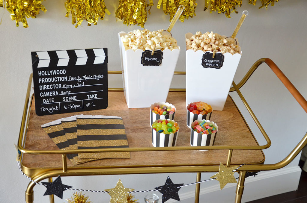 Popcorn and Candy Bar for Family Movie Night by Happy Family Blog