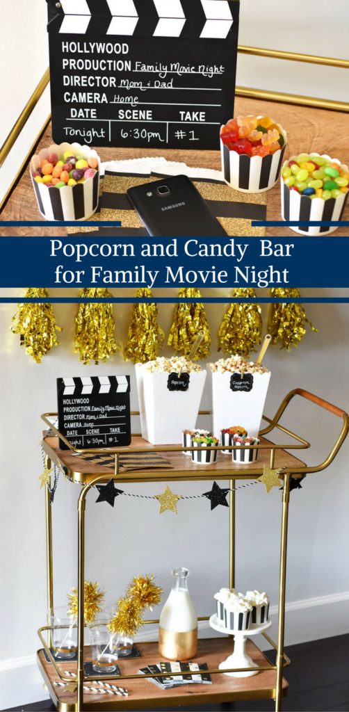 Popcorn and Candy Bar for Family Movie Night by Happy Family blog