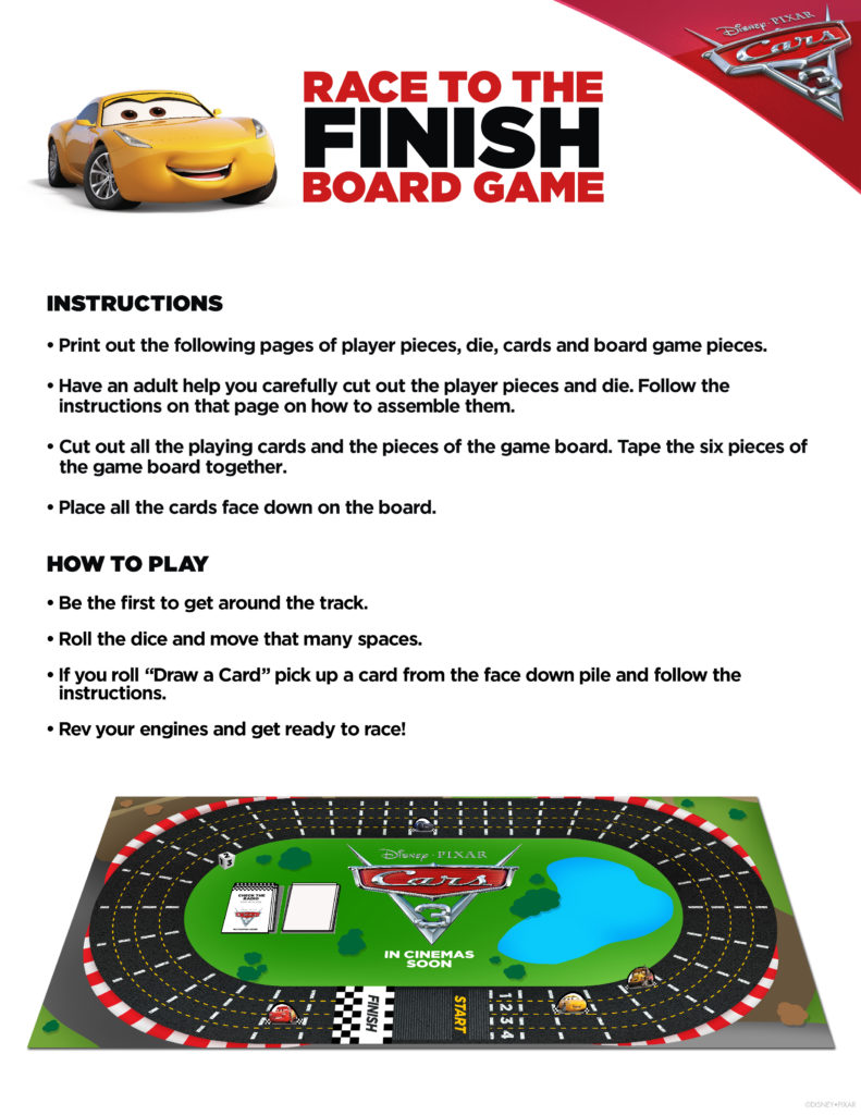 Cars 3 Printable Activities and Trailer by Happy Family Blog