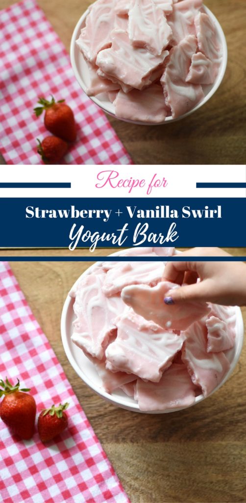 Strawberry and Vanilla Swirl Yogurt Bark by Happy Family Blog