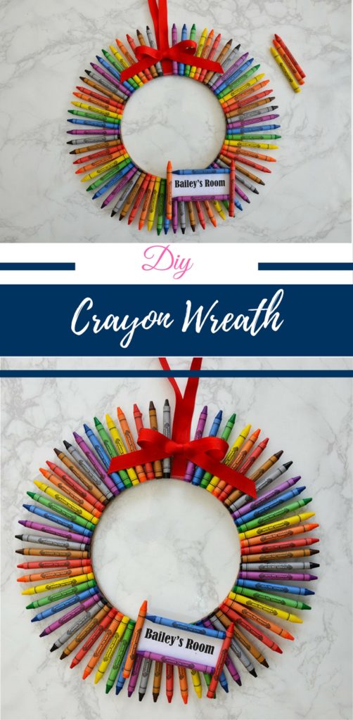 Crayon wreath, Crayon wreath for teacher, how to make a crayon wreath, Crayon wreath for teachers, how to make a crayons crayon wreath