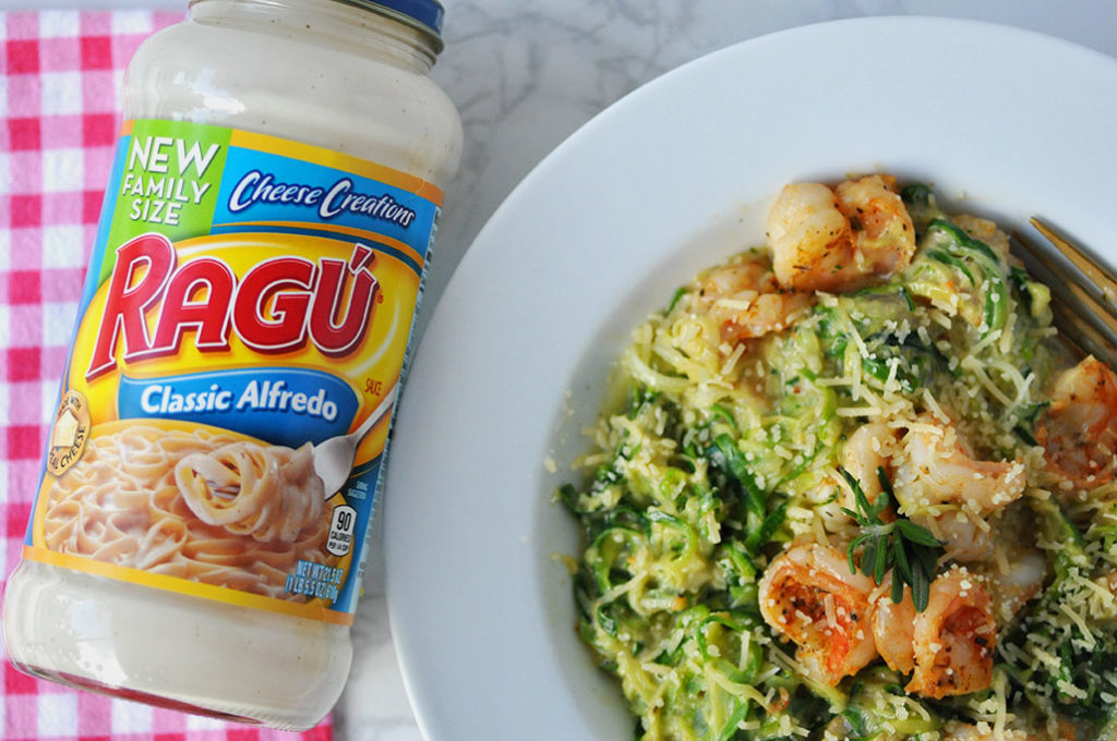 Low Carb Shrimp Zoodle Alfredo in One Pot by Happy Family Blog