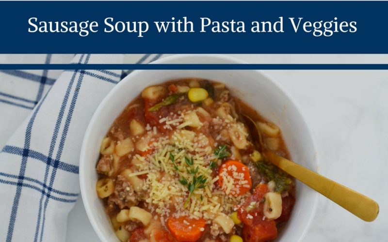 sausage soup, soup with sausage, easy yummy soup, crockpot soup, crockpot sausage soup, sausage soup with pasta and vegetables