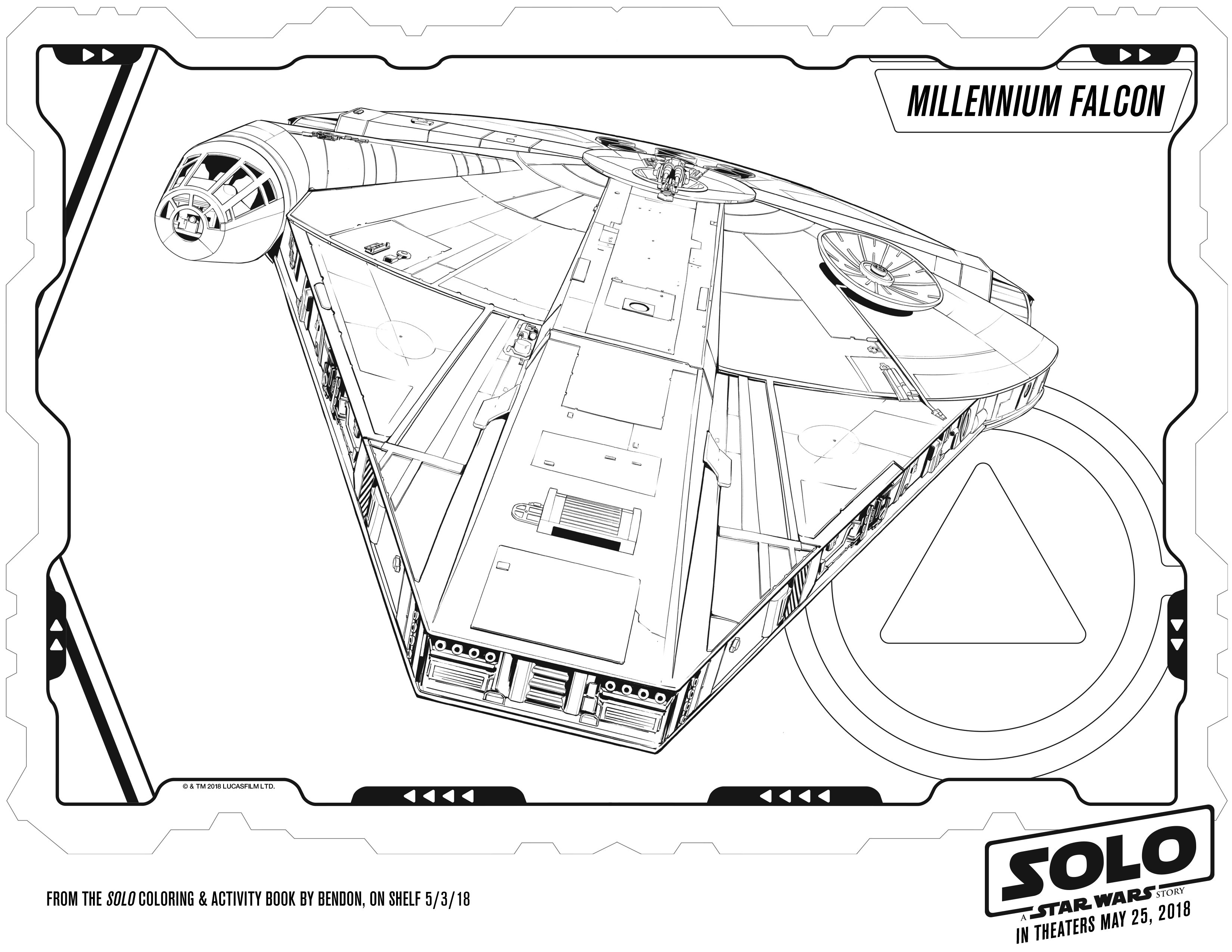 Millennial Falcon Hans Solo Free Printable Solo: A Star Wars Story Coloring Pages