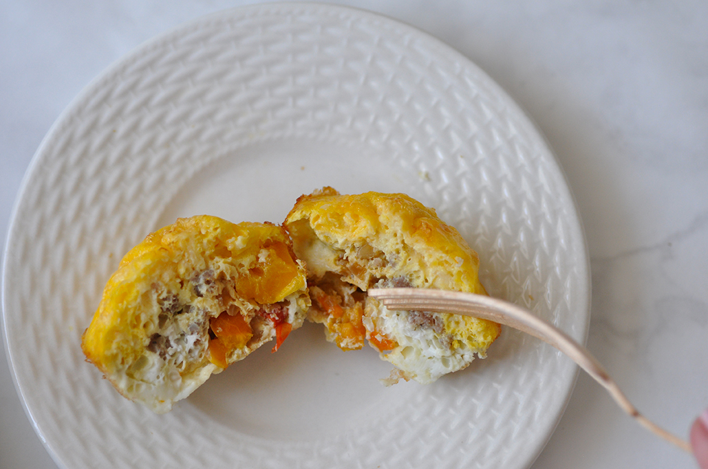 egg muffins with peppers onion and suasage