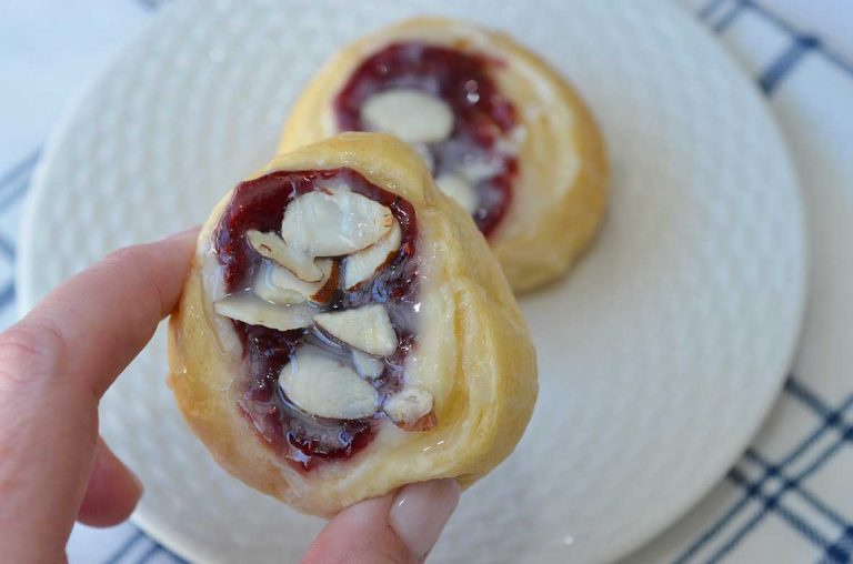 Raspberry Cream Cheese Danish Crescent Rolls • Happy Family Blog