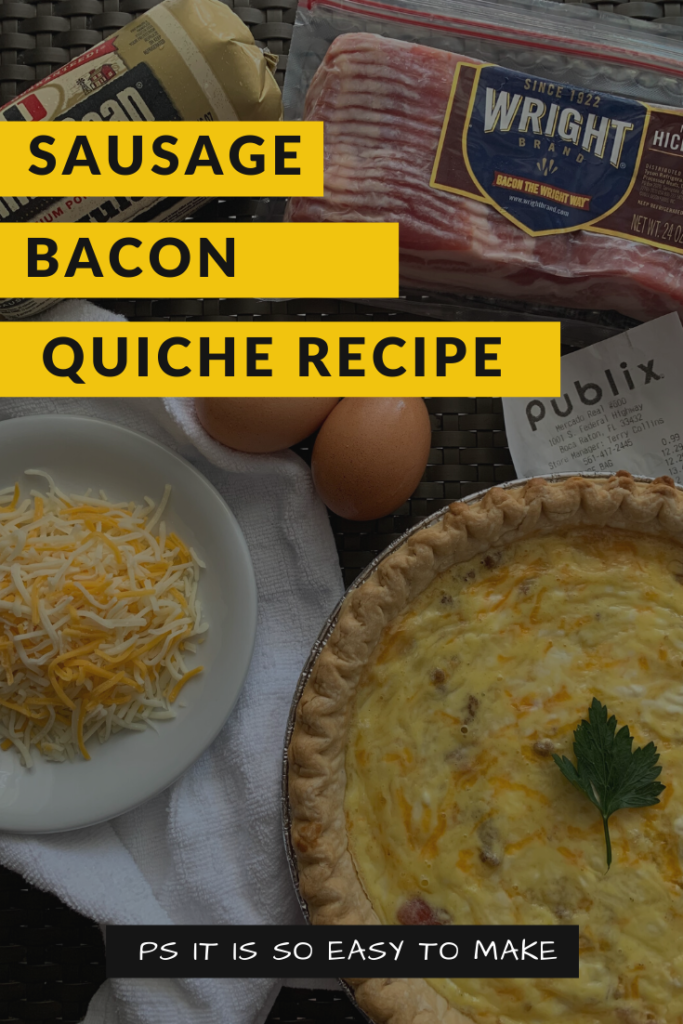Bacon and Sausage Quiche, sausage and bacon quiche recipe, breakfast quiche sausage, breakfast quiche sausage egg cheese