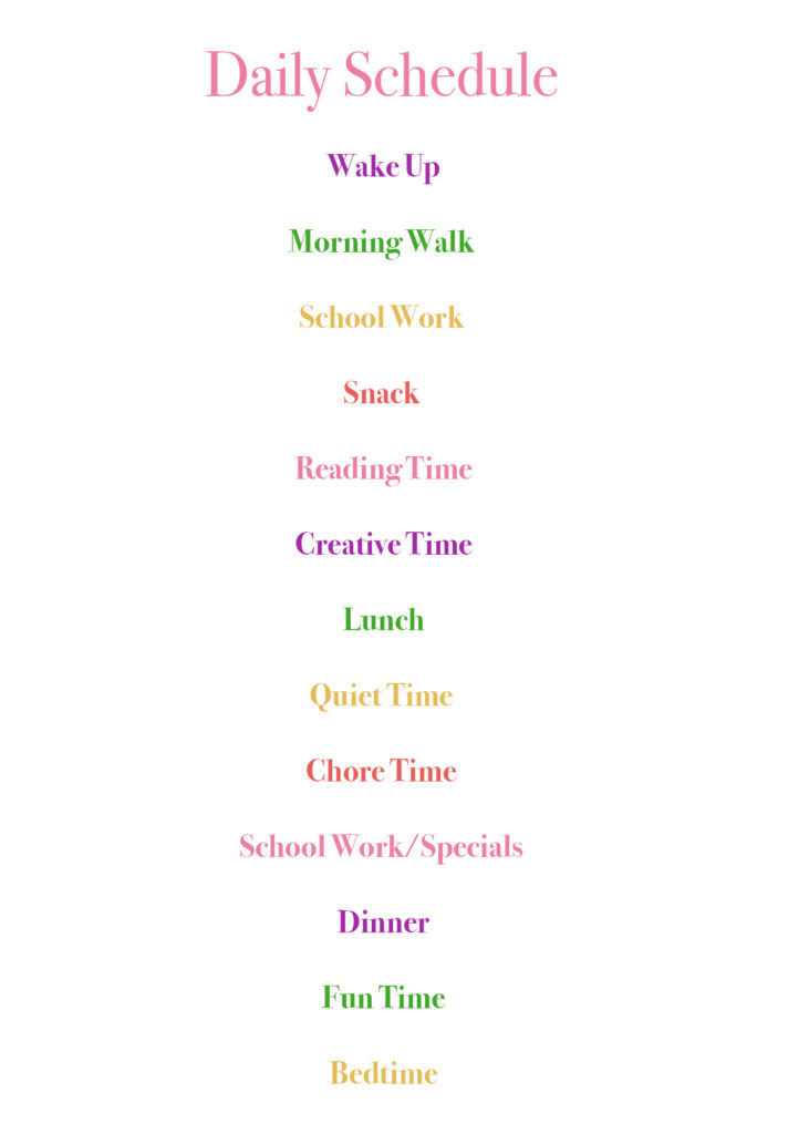 homeschool schedule, homeschool daily schedule, sample homeschool schedule
