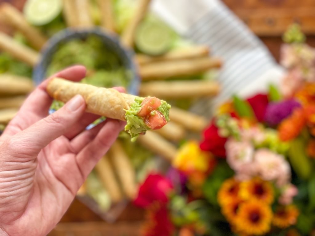 How to Serve your Homemade Guacamole on a taquitos
