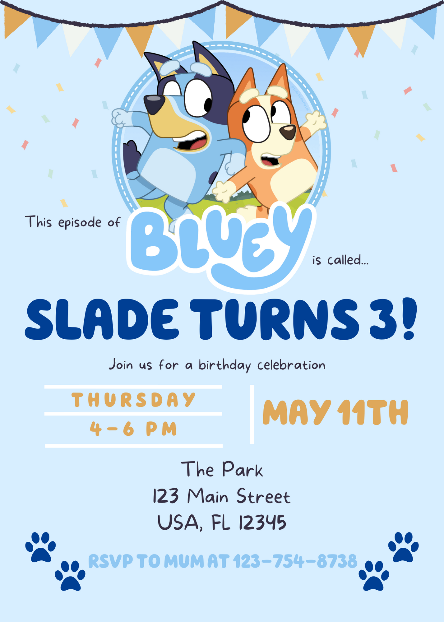Little Ones Party Hire - Bluey Themed Birthday Party