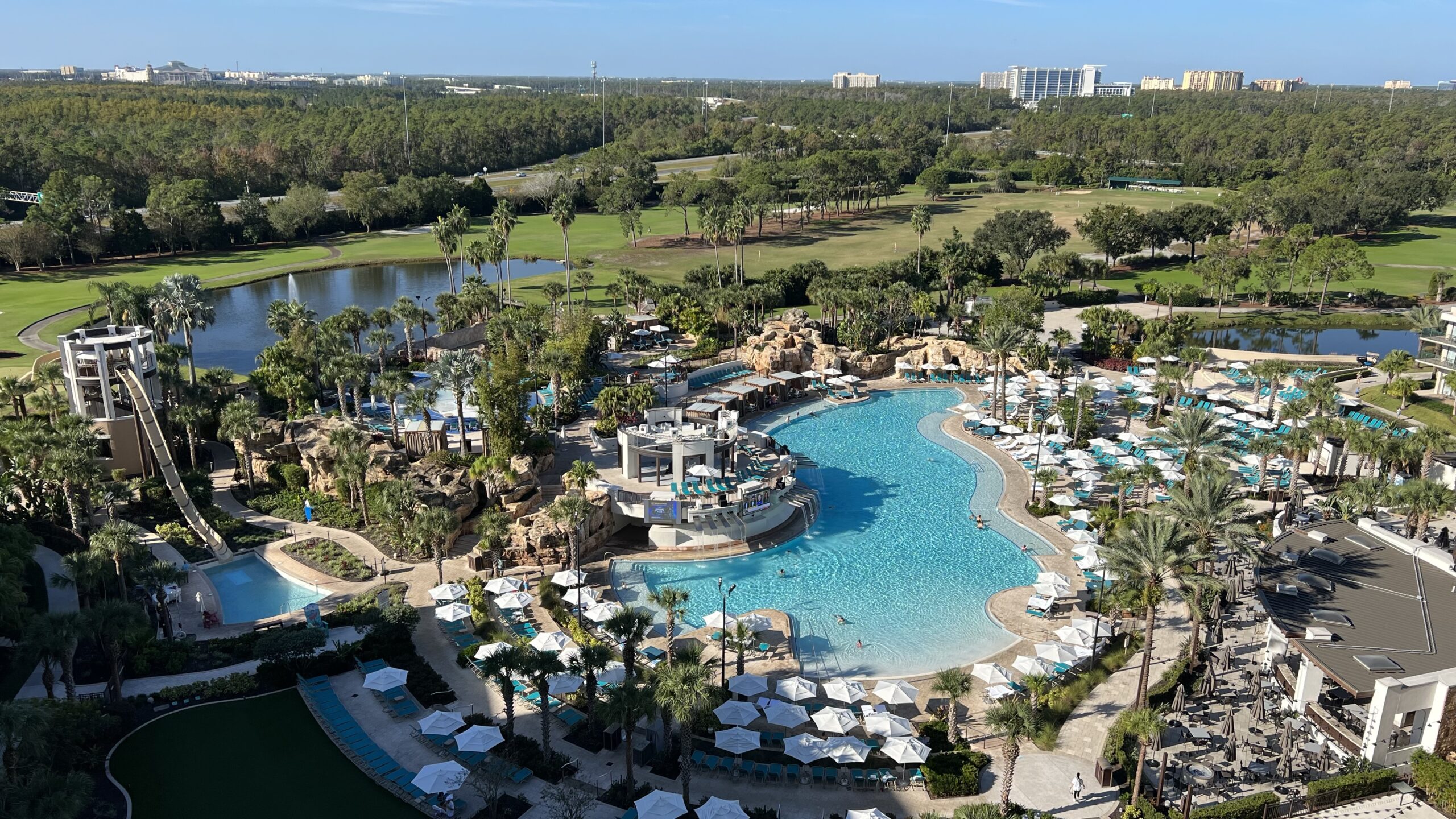 Orlando World Center Marriott main pool overhead